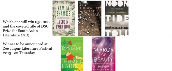 Reviews of books in running DSC Prize for South Asian Literature 2015