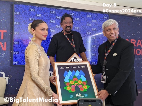 Cannes 2024 – Aditi Rao Hydari & Santosh Sivan in Bharat Pavilion launch IFFI 55 (2024)
